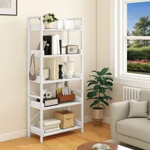 YITAHOME Bücherregal 5 Ebenen 40 x 30 x 180 cm Reinweiß