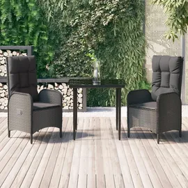 vidaXL Garten-Essgruppe 3-tlg. Schwarz