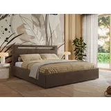 mks möbel Polsterbett GOLD 5 CLASSIC 140/200 - Braun Velvet - Multipocket-Matratze
