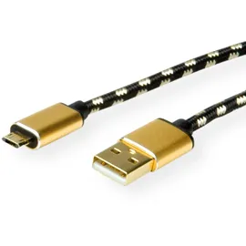 Roline GOLD USB 2.0 Kabel, Typ A ST - Micro B ST (reversibel), 0,8 m
