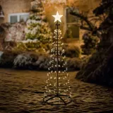 ECD Germany LED Weihnachtsbaum Außen 150 cm 154 LED Warmweiß, Metall,