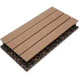 Ambia Garden Terrassenfliese, Teak, Holzwerkstoff, 60x2.1x30 cm, Global Recycled Standard (Grs), rutschfest, witterungsbeständig, lichtunempfindlich, Gartenzubehör, Terrassen- & Balkonböden, Terrassenfliesen