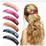 6 Stücke Haarspangen Damen Groß, Automatik Klassik FranzöSische Haarspange, Geeignet Für Mitteldickes Haar Haarclips, Geeignet Für Frauen Und Mädchen(Blumenmuster)