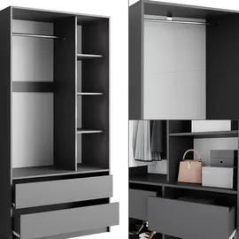 Vicco Kleiderschrank Elmo 100 x 200 x 50 cm Anthrazit