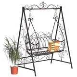 DanDiBo Ambiente Hollywoodschaukel Metall 2 Sitzer Antik Vintage 1868 Schmiedeeisen Gartenschaukel Garten