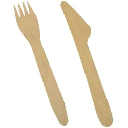 Papstar 250er-Pack Einweg-Besteck »pure« Holz braun