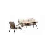 Sofas Beige Couchtisch Sessel Moderne Rattan Luxus Gartenmöbel 3 Sitzer