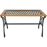 Mojawo Gusseisen Gartentisch mit Glasplatte Natur 98x46xH56cm