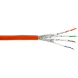 InLine Verlegekabel S/FTP CCA, 600MHz, PoE+, halogenfrei orange, 30m,