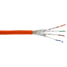 InLine Verlegekabel S/FTP CCA, 600MHz, PoE+, halogenfrei orange, 30m,