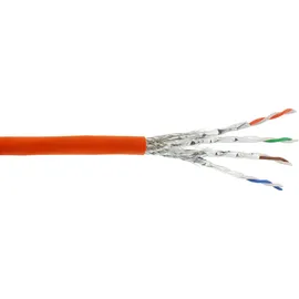 InLine Verlegekabel S/FTP CCA, 600MHz, PoE+, halogenfrei orange, 30m,