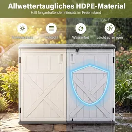 Costway Gartenschrank 118 x 63 x 94 cm Grau/Weiß