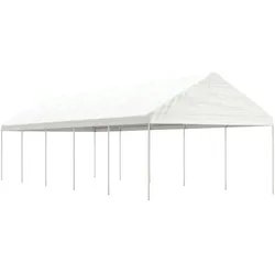vidaXL Pavillon mit Dach Weiß 11,15x4,08x3,22 m Polyethylen