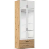 Rauch Wäscheschrank GAMMA 91 x 248 x 54 cm Eiche artisan/Alpinweiß