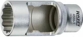 HAZET Einspritzdüsen-Werkzeug 4555-1 Vierkant hohl 12,5 mm (1/2 Zoll) Außen-Doppel-Sechskant Profil 27