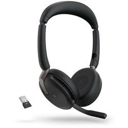 Jabra Evolve2 65 Flex MS Kopfhörer (Active Noise Cancelling (ANC), Bluetooth, Stereo USB-A) schwarz