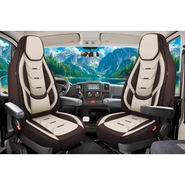 BREMER SITZBEZÜGE Wohnmobil Schonbezüge für Fiat Ducato / Weitere, H10, braun-beige