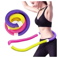 Sport-Knight® Hula-Hoop-Reifen Bauchtrainer Hula Hoop mit Rückfederung – Spiral-Fitnessreifen gelb|lila