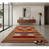KUHFELL online & NOMAD Orientteppich Nomaden Teppich Kelim Läufer 205 x 100 cm, 100%Wolle