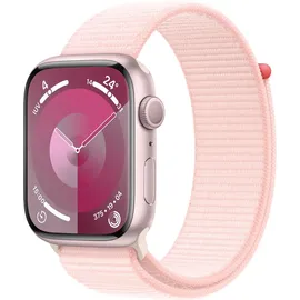 Apple Watch Series 9 GPS 45 mm Aluminiumgehäuse rosé, Sport Loop hellrosa One Size