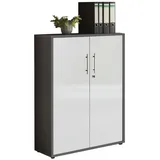 moebel-dich-auf Aktenschrank OFFICE EDITION (abschließbar, Metallgriffe, 3 Fächer) Made in Germany grau