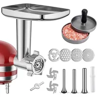 Metallener Fleischwolf-aufsatz Für Kitchenaid Küchenmaschinen. Fleischwolf, Wurstfüller, Inklusive 3 Wurstfüllaufsätzen. Kitchenaid Fleischwolf.