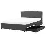Beliani Polsterbett 160 x 200 cm Dunkelgrau
