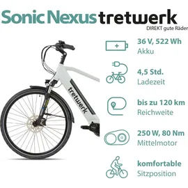 Tretwerk Sonic Nexus 28 Zoll RH 50 cm Damen weiß