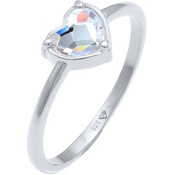 Elli Herz Verlobung Kristalle 925 Silber Ringe   Damen 