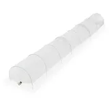 Relaxdays Folientunnel, 5 m Länge, PVC Gewächshausfolie, 8 Tunnelbögen, Frühbeet, Aufzucht, Pflanzentunnel, transparent