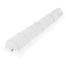 Relaxdays Folientunnel, 5 m Länge, PVC Gewächshausfolie, 8 Tunnelbögen, Frühbeet, Aufzucht, Pflanzentunnel, transparent