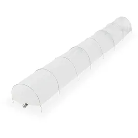 Relaxdays Folientunnel, 5 m Länge, PVC Gewächshausfolie, 8 Tunnelbögen, Frühbeet, Aufzucht, Pflanzentunnel, transparent