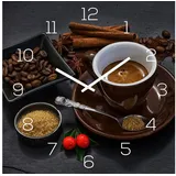 levandeo Wanduhr Alu-Dibond 30,0 cm 30x30cm braun