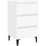 vidaXL Nachtschrank mit Metallbeinen 40 x 35 x 69 cm Weiß
