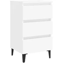 vidaXL Nachtschrank mit Metallbeinen 40 x 35 x 69 cm Weiß