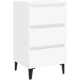 vidaXL Nachtschrank mit Metallbeinen 40 x 35 x 69 cm Weiß