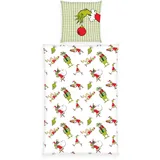 Herding 4422703050 - Grinch, Bettwäsche-Set, Bettwäsche-Set, Cotton/Renforcé, 80 x 80 cm, 135 x 200 cm