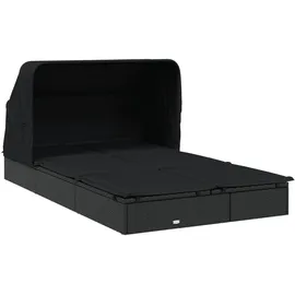 vidaXL 2-Personen-Sonnenliege Doppelliege 213 x 118 x 97 cm Schwarz