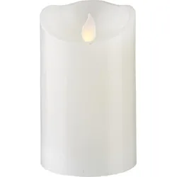 LED Kerze Twinkle Echtwachs mechanisch bewegte Flamme Timer H: 12,5cm weiß