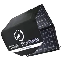 21W Faltbares Solar Ladegerät Tragbar Solarpanel wasserdicht, mit Zwei USB-Anschlüssen, für Camping, iPhone, iPad, Samsung Galaxy, LG Handys und Geräte