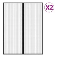 VidaXL Fliegengitter-Türvorhänge 2 Stk. Magnet Schwarz 230x160 cm