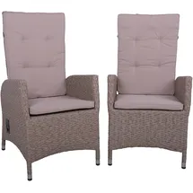 Garden Pleasure Braga Gartenstuhl 68 x 60 x 109 cm weidenbraun/grau 2 St.