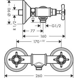 Hansgrohe Montreux Zweihandwannenmischer Edelstahl
