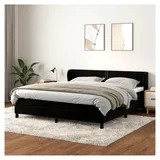 Lattenrost mit Matratze, Schwarz, 180 x 200 cm, Velours, Plattform, mit Lattenhalter, einfache Montage, für Schlafzimmer, Erwachsene