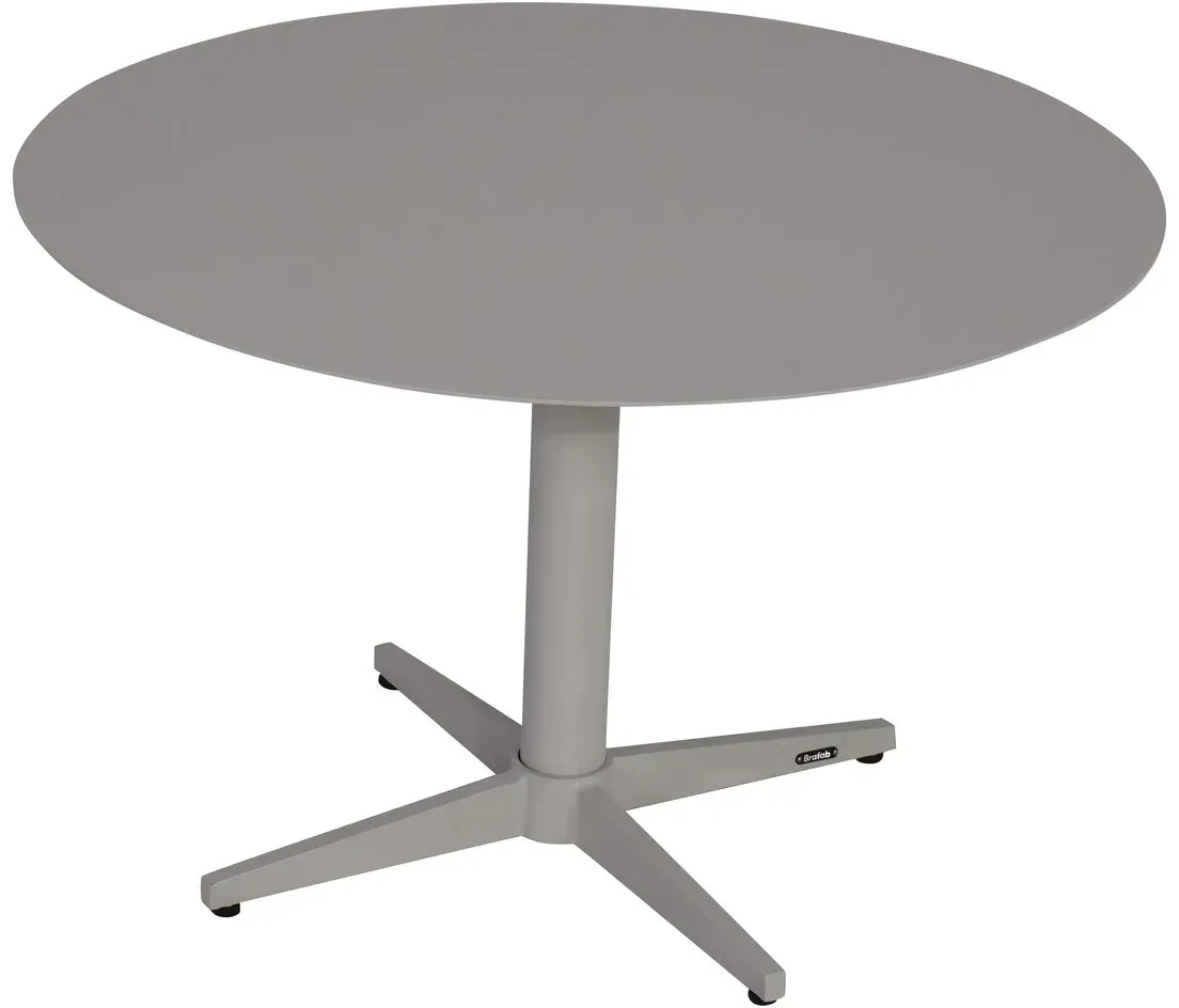 Gartencouchtisch Mill aus Aluminium, modern, rund in Taupe, Ø 75 cm, pulverbeschichtet