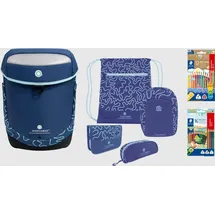 innovabaq Schulranzen-Set 8-tlg. Navy/Crema