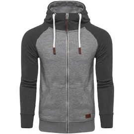 behype Sweatjacke "HENRAY", Herren, Gr. M, grau, 70% Baumwolle, 30% Polyester, mehrfarbig, normal, ohne Ausschnitt, Sweatjacken Sweatjacke, mit erhöhtem Kragen