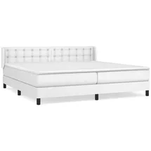 vidaXL Boxspringbett mit Matratze Weiß 200x200 cm Kunstleder