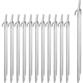 Relaxdays Zeltheringe, Stahl, 12er Set silber