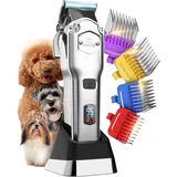 Oneisall Leise Hundeschermaschine Mit Metall-Führungskamm, Schermaschine Hund Pr